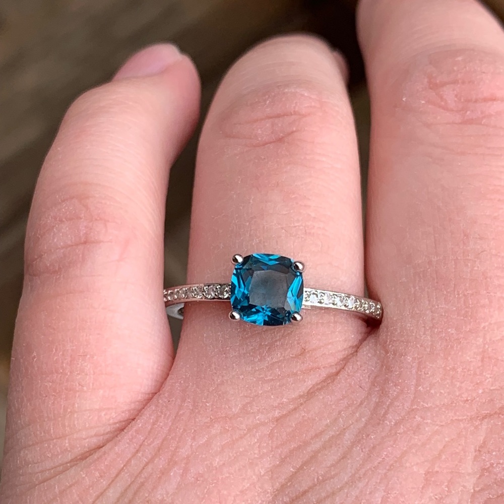 STERLING SILVER PEACOCK BLUE - Picture 6 of 8